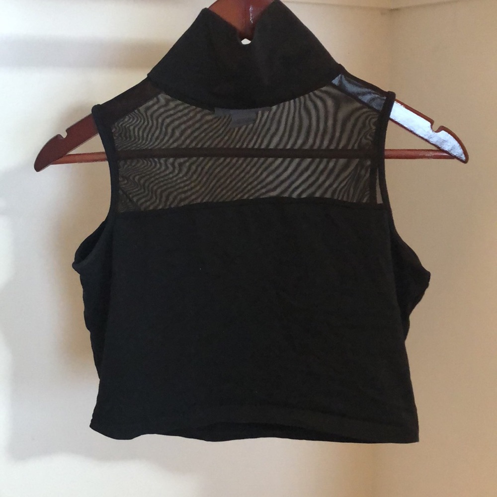 Turtle neck top with translucent detail